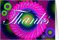 Thanks - Flower fractal swirly design card