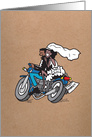 Motorcycle Wedding African American Couple - Kraft Look Wedding Card