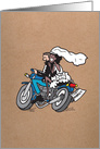 Motorcycle Wedding Interracial Couple - Kraft Look Wedding Card