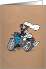 Motorcycle Wedding Interracial Couple - Kraft Look Wedding Card