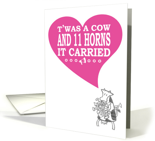 Your 11th Anniversary - cow with horns card (663829)