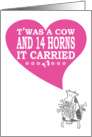 Our 14th Anniversary - cow with horns card