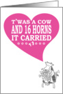 Your 16th Anniversary - cow with horns card