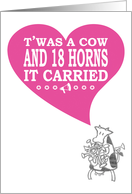 Our 18th Anniversary - cow with horns card