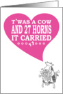 Your 27th Anniversary - cow with horns card