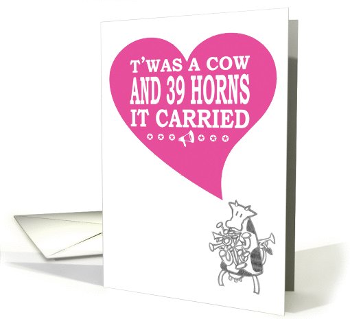 Your 39th Anniversary - cow with horns card (663911)