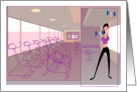 Workout Girl - bar belle card