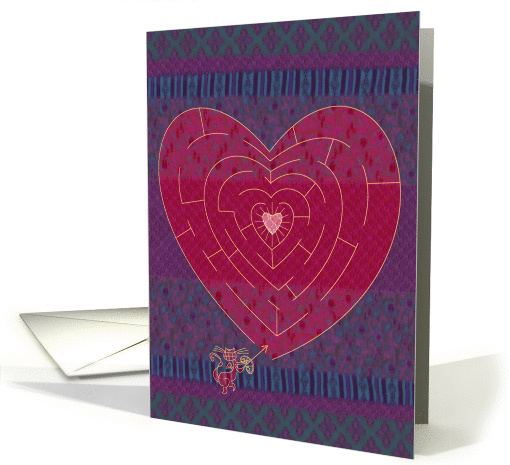 Love Cat Maze - Valentine card (896082)