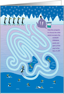 Penguin Park Maze - Birthday card