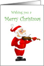 Violin Playing Santa, Christmas Card