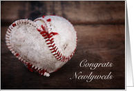Baseball Heart Congratulations Newlyweds card