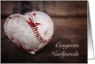 Baseball Heart Congratulations Newlyweds card