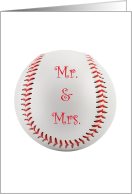 Congratulations Mr. and Mrs. Baseball Themed card