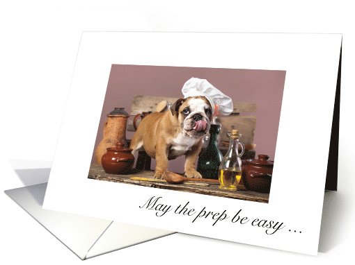 Happy Thanksgiving, English Bulldog in Chef Hat card (1399090)
