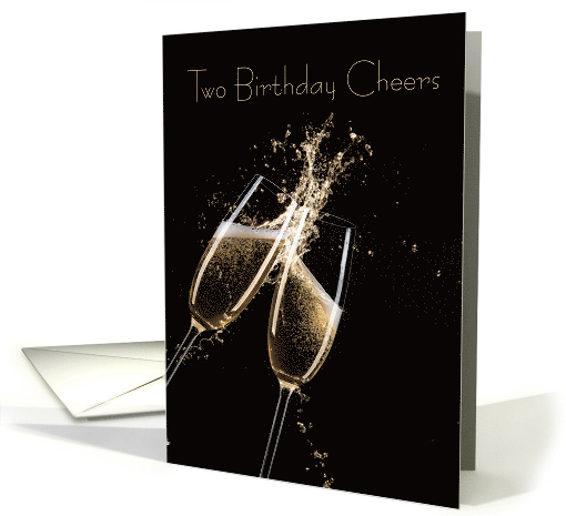 Happy Birthday to a Couple, Champagne Flutes and Ribbon card (1400130)