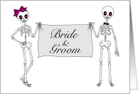 Congratulations Halloween Wedding, Skeleton with Heart card