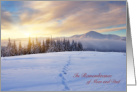 Merry Christmas In Remembrance of Mum and Dad, Snow Scenery card