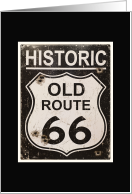 Black and White, Vintage Route 66 Birthday Sign card