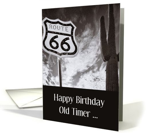 Route 66, Desert, Happy Birthday Old Timer card (1412696)