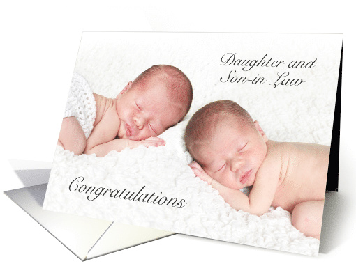 Congratulations, Daughter and Son-in-law, Birth of Twins card