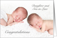 Congratulations, Daughter and Son-in-law, Birth of Twins card