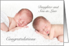 Congratulations, Daughter and Son-in-law, Birth of Twins card