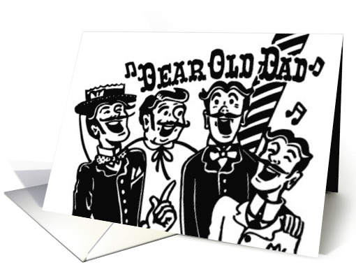 1940's Cartoon, Vintage, April 11th, Barbershop Quartet Day card
