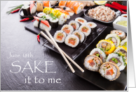 Sake it to me, June 18th, International Sushi Day card