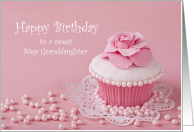 Pink Cupcake, Birthday for Sweet Step Graddaughter card