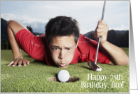 Humorous, 75th Birthday for Bro, Golf Cartoon card