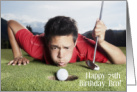 Humorous, 75th Birthday for Bro, Golf Cartoon card