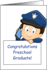 Congratulations Preschool Grad, Little Boy Police Officer card