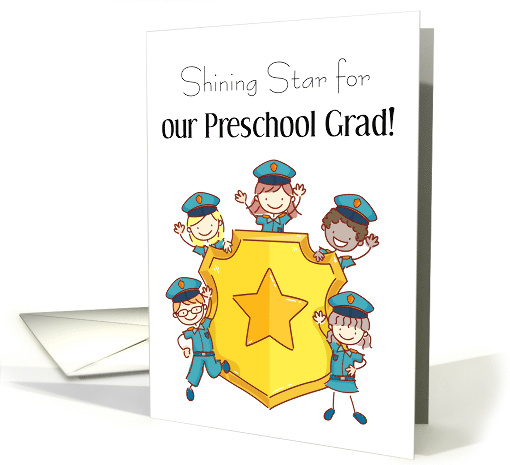 Congratulations, Preschool Graduation, Police Badge card (1569926)