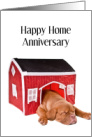 Happy Home Anniversary, Sleeping Puppy card