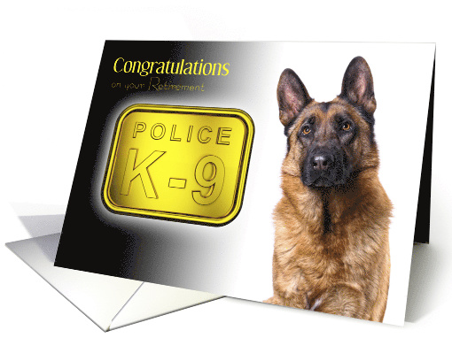 Retirement, Police K-9, Congratulations card (1572818)