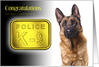 Retirement, Police K-9, Congratulations card