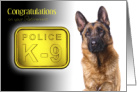 Retirement, Police K-9, Congratulations card