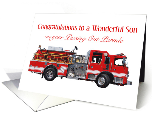 Congratulations Son, Passing Out Parade, Fire Truck card (1573282)
