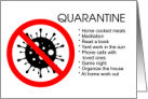 Coronavirus, Quarantine card