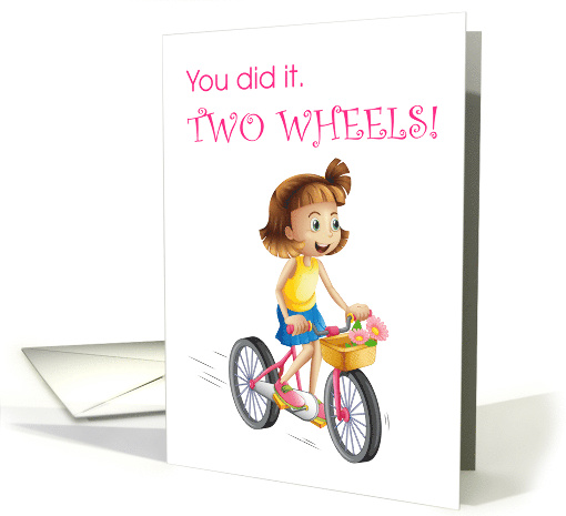 Congratulations little girl riding two wheels card (1637230)