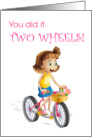 Congratulations little girl riding two wheels card