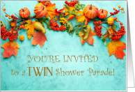 Invitation for Twin Baby Shower Parade card