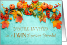 Invitation for Twin Baby Shower Parade card