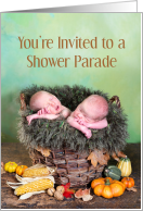 Twin Shower Parade Invitation card