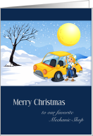 Christmas Woman Mechanic card