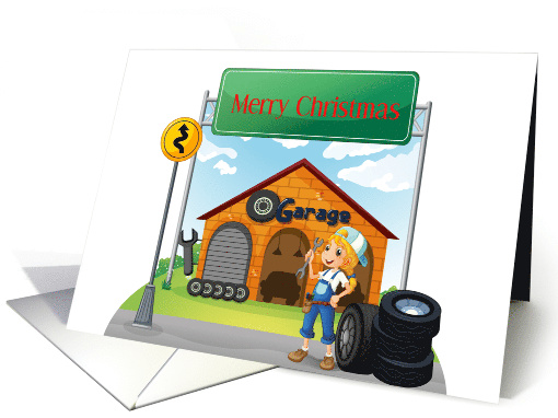 Merry Christmas Female Garage card (1661794)