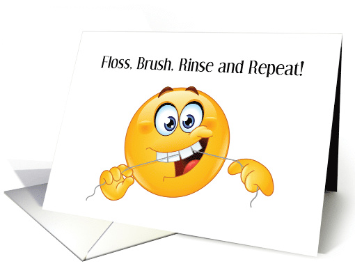 First Dentist Appointment Smiling Face Flossing card (1741292)