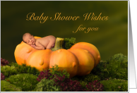 Pumpkin Baby Shower Wishes card