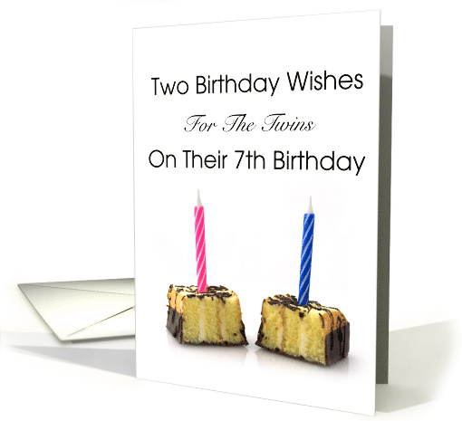 Two Birthday Wishes for Twins Turning 7 card (1747550)