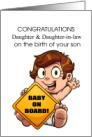 Congratulations Daughter and Daughter-in-law, Baby on Board card